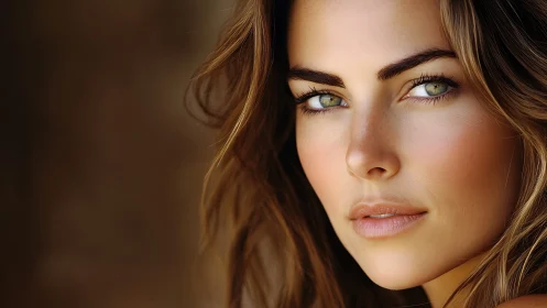 High-resolution close-up portrait of woman with soft rim lighting