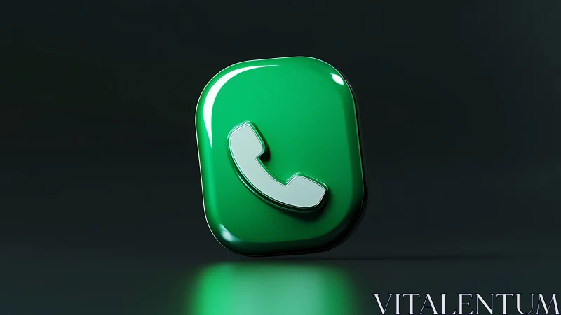 Glowing Green Phone Icon Radiates Modern Communication