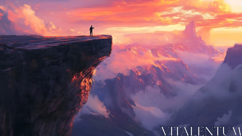 Solitary dreamer greeting a molten sherbet sunrise sky.