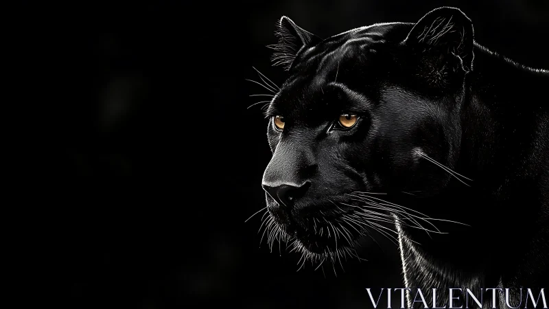 Obsidian Eyes: Shadow Panther's Midnight Gaze.