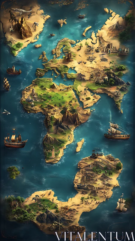 Story-soaked fantasy world map brimming with tiny tales.