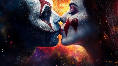 Cosmic Love Story Unfolds as Two Souls Kiss Among Stars