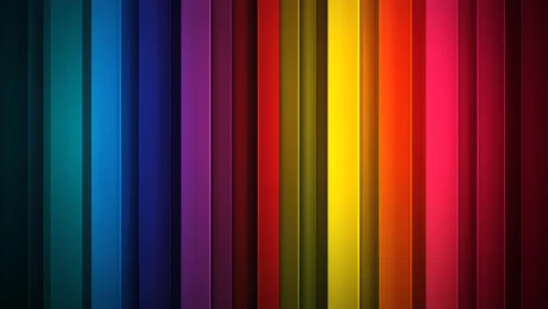 Vertical rainbow panels stage a quiet spectrum symphony tonight