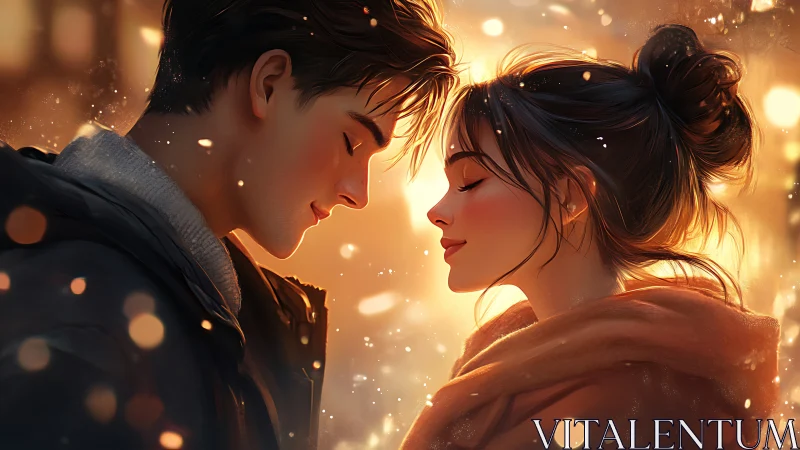 Luminous Connection: A Tender Moment Aglow.