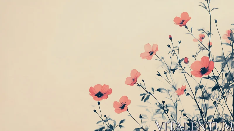 Delicate Cosmos Flowers Dancing in Soft Light.