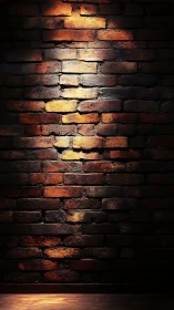 Low key brick wall backdrop with dramatic spot lighting.