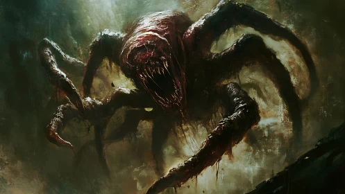 Nightmare tide-creature lunges from the rotting misted deep