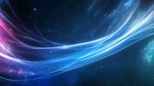 Starlit ribbons of color drifting across a quiet cosmos.