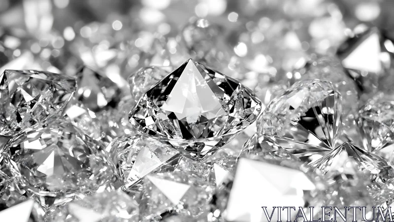 Multiple faceted diamonds are arranged in dense close-up view