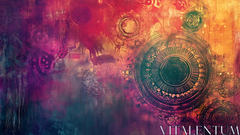 Circular mandala patterns over warm gradient background.