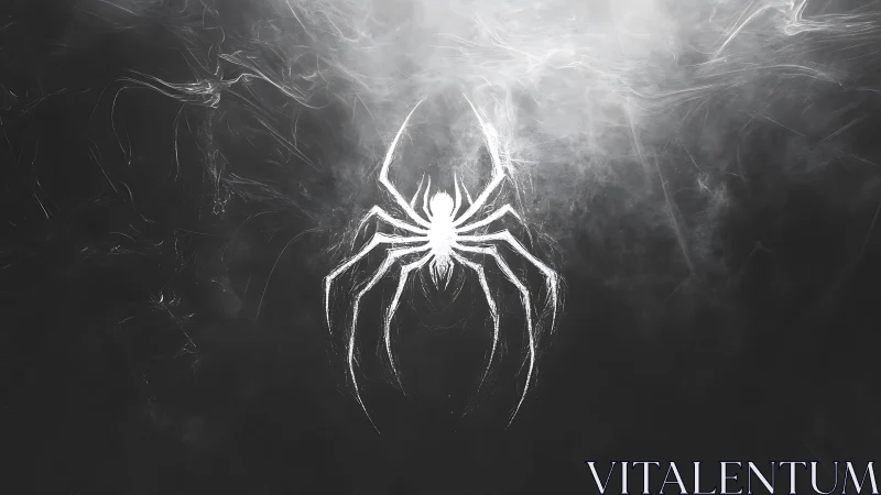 Ghostweb spider emblem ignites in swirling monochrome mist.