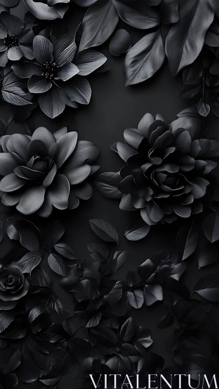 Monochrome Floral Arrangement in Dramatic Black and White.