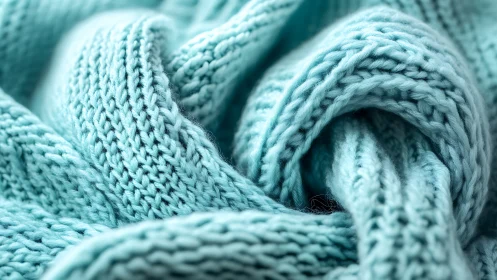 Turquoise Cable Knit Texture in Soft Focus.