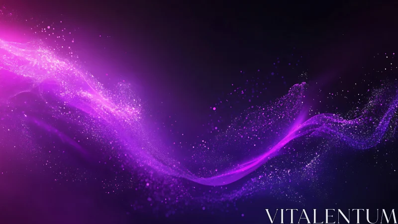 Spectral magenta particle wavefront on deep space gradient field.