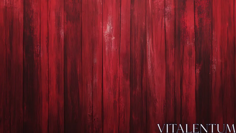 Red vertical wooden planks show weathered painted surface