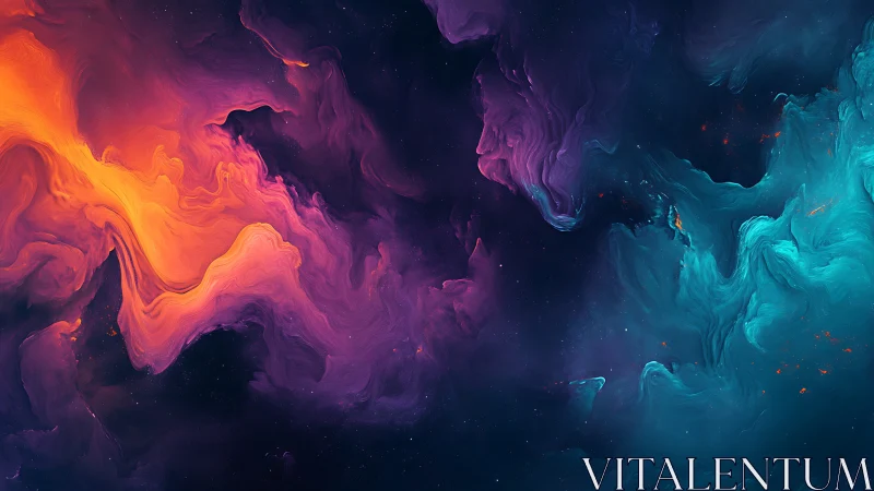 Nebular color fields merge in a fluid cosmic abstraction