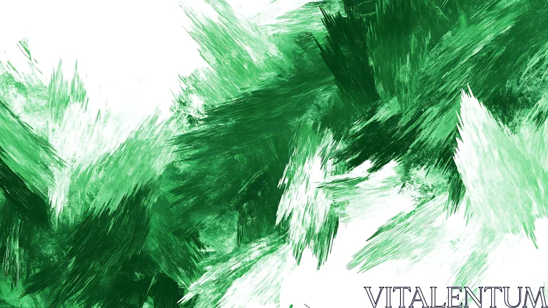 Abstract green brush strokes on white background, modern style.