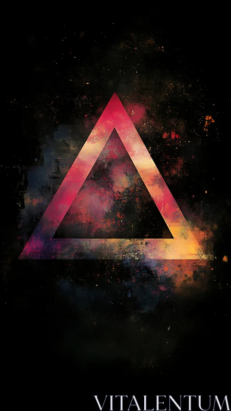 Nebula-stained triangle quietly opens a portal in space