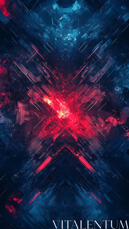 Crystalline X-Core with Neon Red Energy Convergence.