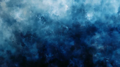 Deep blue dreamscape of clouds and gentle ocean mist.