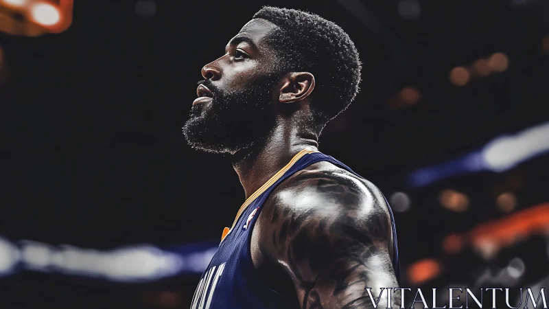 Game-night focus on the hardwood under bright arena lights.