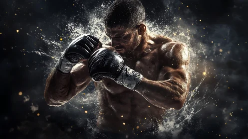 Warrior's Crystalline Moment: Boxing Power Bursts.