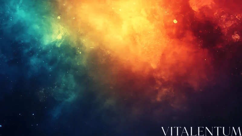 Nebula clouds blend teal shadows with molten fire light.