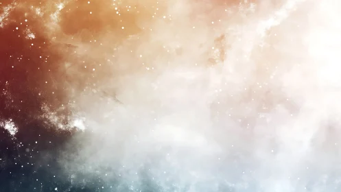 Diffuse multicolor nebula field with scattered light points.