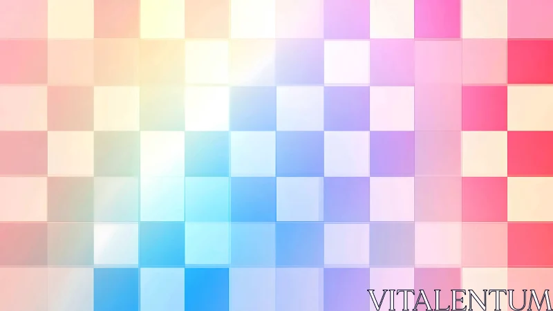 Pastel pixel sunrise drifting across a luminous gridscape.