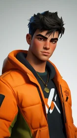 Streetwise gaze sharpens under neon-soft winter light