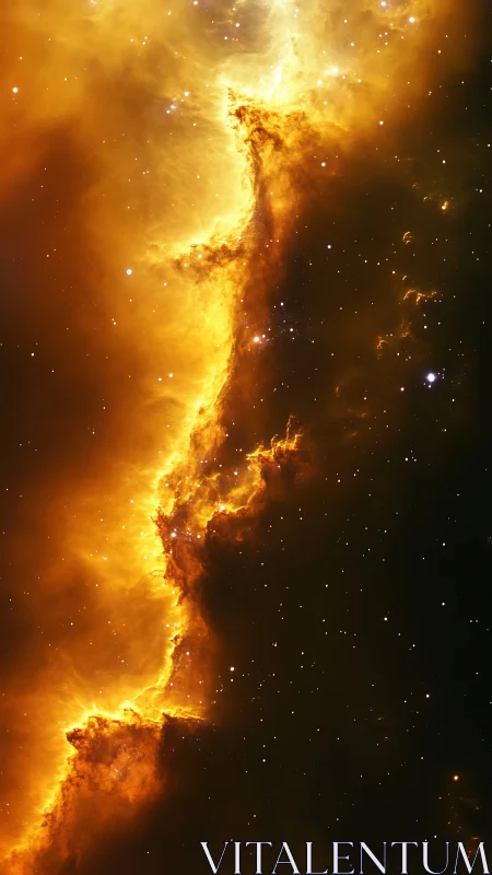 Vertical astrophotograph records ionized nebular gas boundary