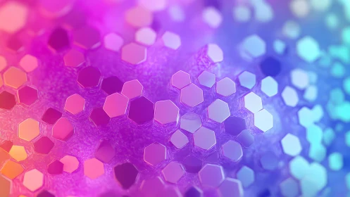 Vibrant Abstract Hexagonal Pattern in Gradient Pastel Colors.