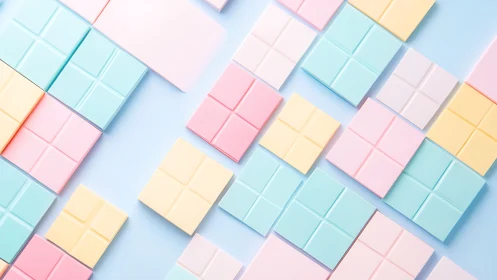Pastel candy tiles arranged in a soothing geometric dance.