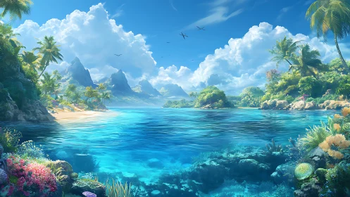 Tropical Paradise: A Serene Island Lagoon Waiting to Be Explored.