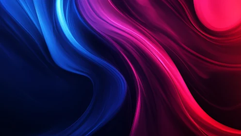 Glowing blue and pink waves flowing in soothing harmony.