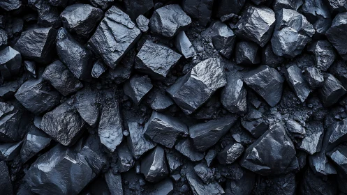 Close-up texture of dark angular rocks in dense arrangement.