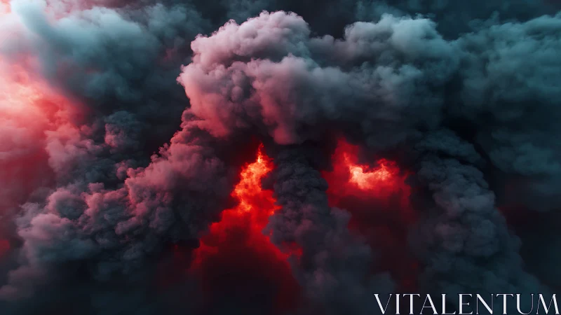 Volumetric ash plumes reveal subsurface lava glow with high contrast