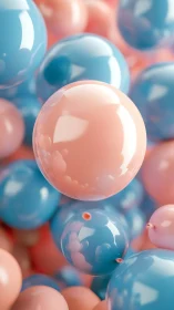 High-gloss pastel balloons rendered with depth-of-field bokeh
