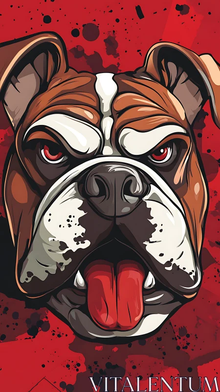 Bold bulldog illustration commands a gritty red backdrop