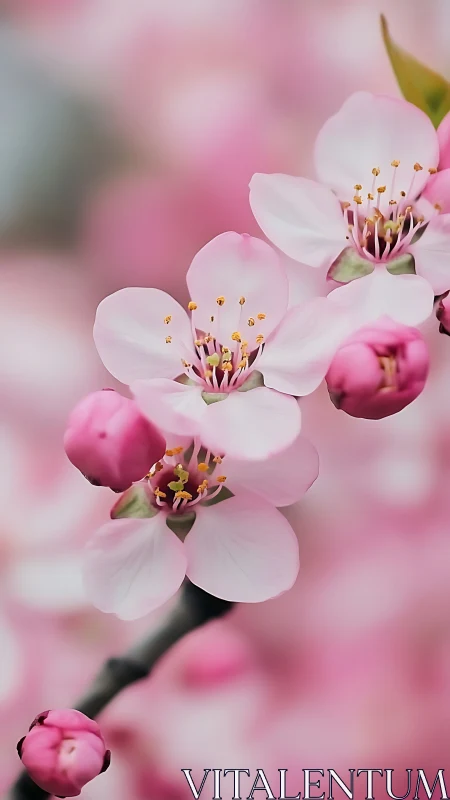 Cherry Blossom Blossoms in Soft Pink Light