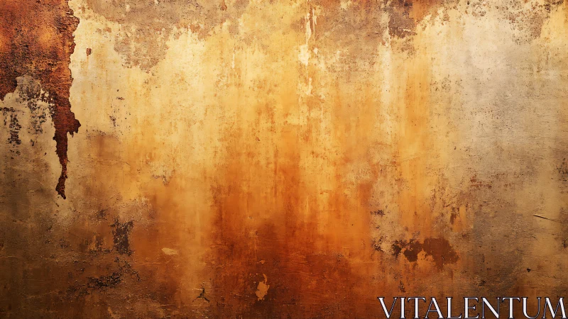 Corroded ferrous surface with stratified oxide patina gradients.