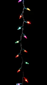 Colorful string lights glow warmly against deep night