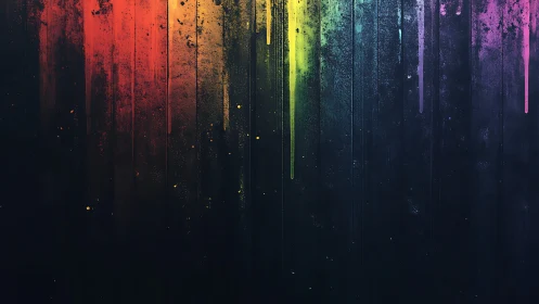 Drifting rainbow paint trails over deep midnight canvas.