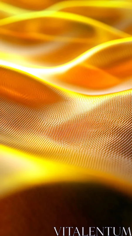 Golden waveform dunes ripple with luminous digital heat.