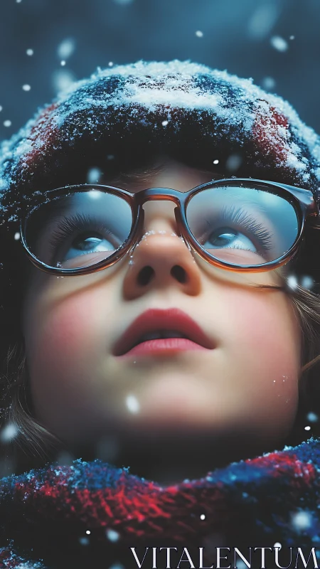 Frost-Kissed Wonder: Winter Eyes Behind Vintage Frames.
