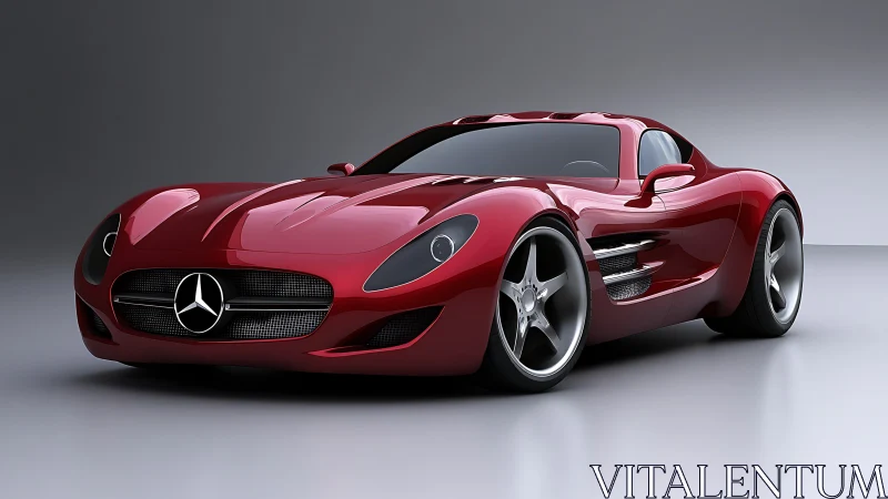Crimson supercar sculpture gleams like liquid speed incarnate.