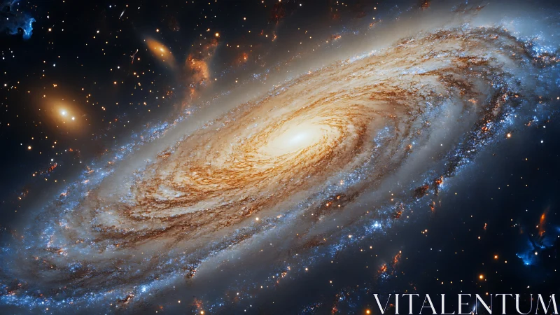 Gentle spiral galaxy swirling through a starlit universe.