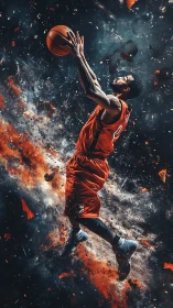 Kinetic astrophysical slam dunk in explosive particle field.