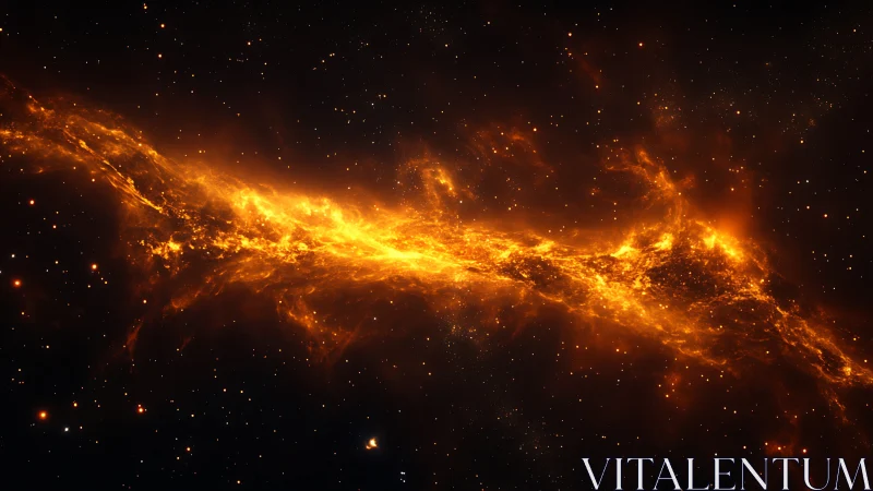 Stellar plasma filament crossing dense starfield in deep space