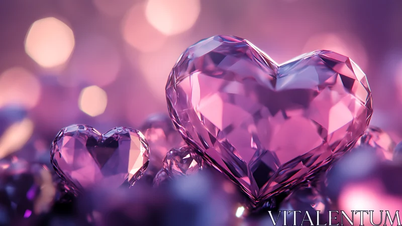 Crystal Heart Forms in Bokeh Environment.